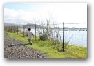 Calin waliking the bay trail